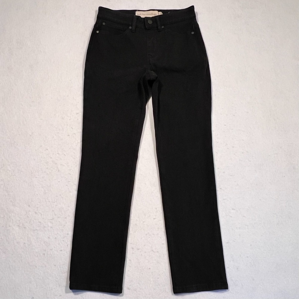 Soft Surroundings Jeans Straight Black 5-Pocket Women's PXS Petite‎ 28x27
